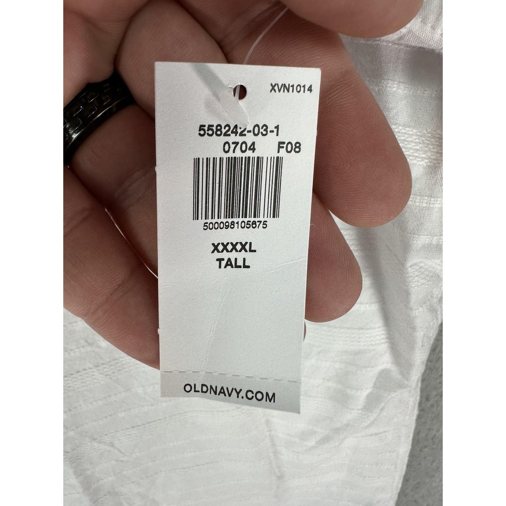 Old Navy Shirt Mens 4XL Tall White Everyday Regular Fit Short Sleeve Cotton New - Picture 4 of 11